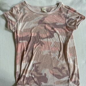 We The Free Pink and Cream Tee Free People